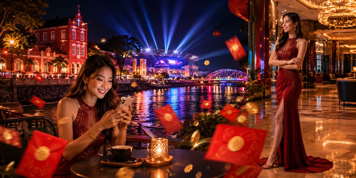 Paparan bonus sampul merah dan tawaran istimewa Hari Raya di 2429 Melaka